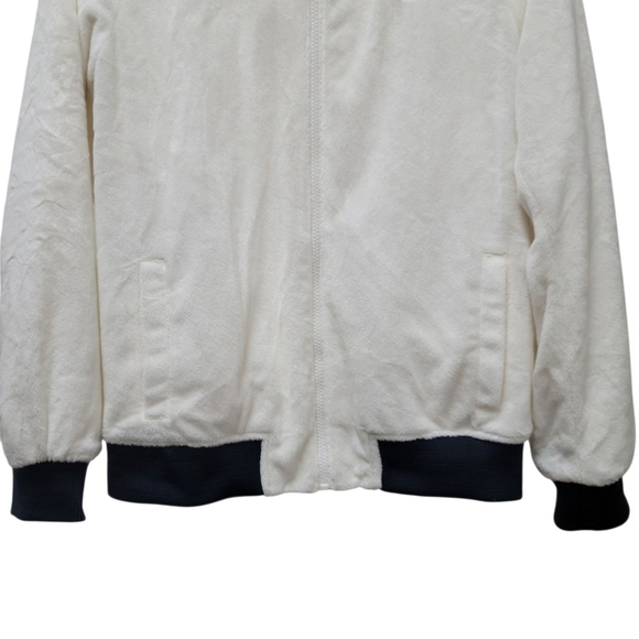 Tommy Hilfiger Women's Reversible Plush/Nylon Hooded Full-Zip Jacket Small Cream - Picture 12 of 14